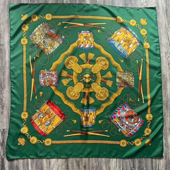 Hermes Tambours Carre 90 Silk Scarf - Picture 1 of 7
